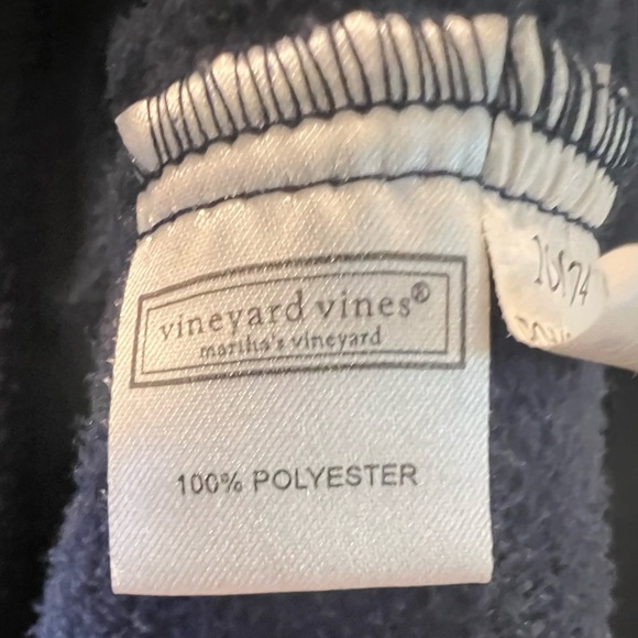 Vineyard Vines Men’s Navy Quarter Zip Fleece Pull Over Size Medium - Picture 6 of 6